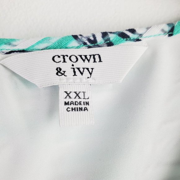 Crown & Ivy Montauk Signature Weekend Shift Dress in Mint & Navy, NWT, Sz XXL - Picture 6 of 8